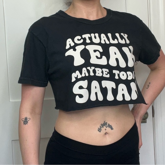 Grunge-y Maybe Today Satan Crop Top - Picture 5 of 6